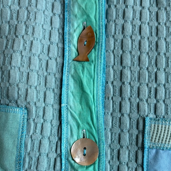 Faith Embroidered Patchwork Cardigan Sweater Size Small - Picture 5 of 8